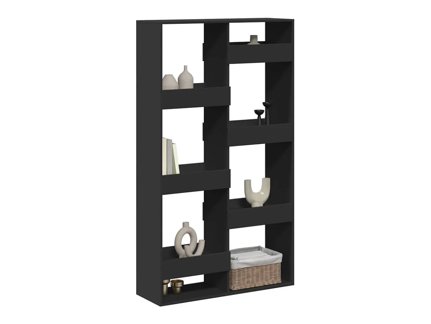 Separador de ambientes madera ingeniería negro 100x33x175 cm