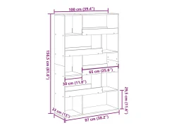 Separador de ambientes madera ingeniería blanco 100x33x156,5 cm