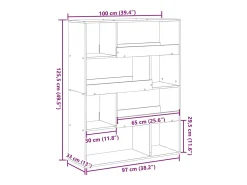 Separador de ambientes madera ingeniería blanco 100x33x125,5 cm
