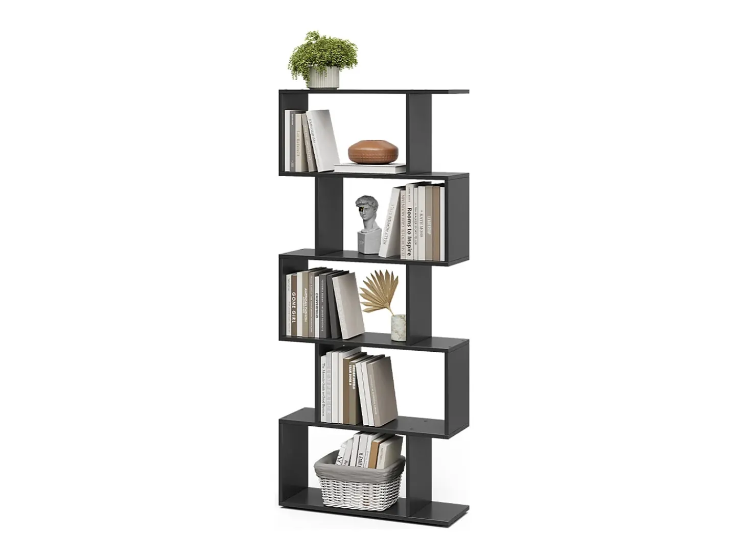 Separador de ambientes negro 70x23.8x164.1 levio