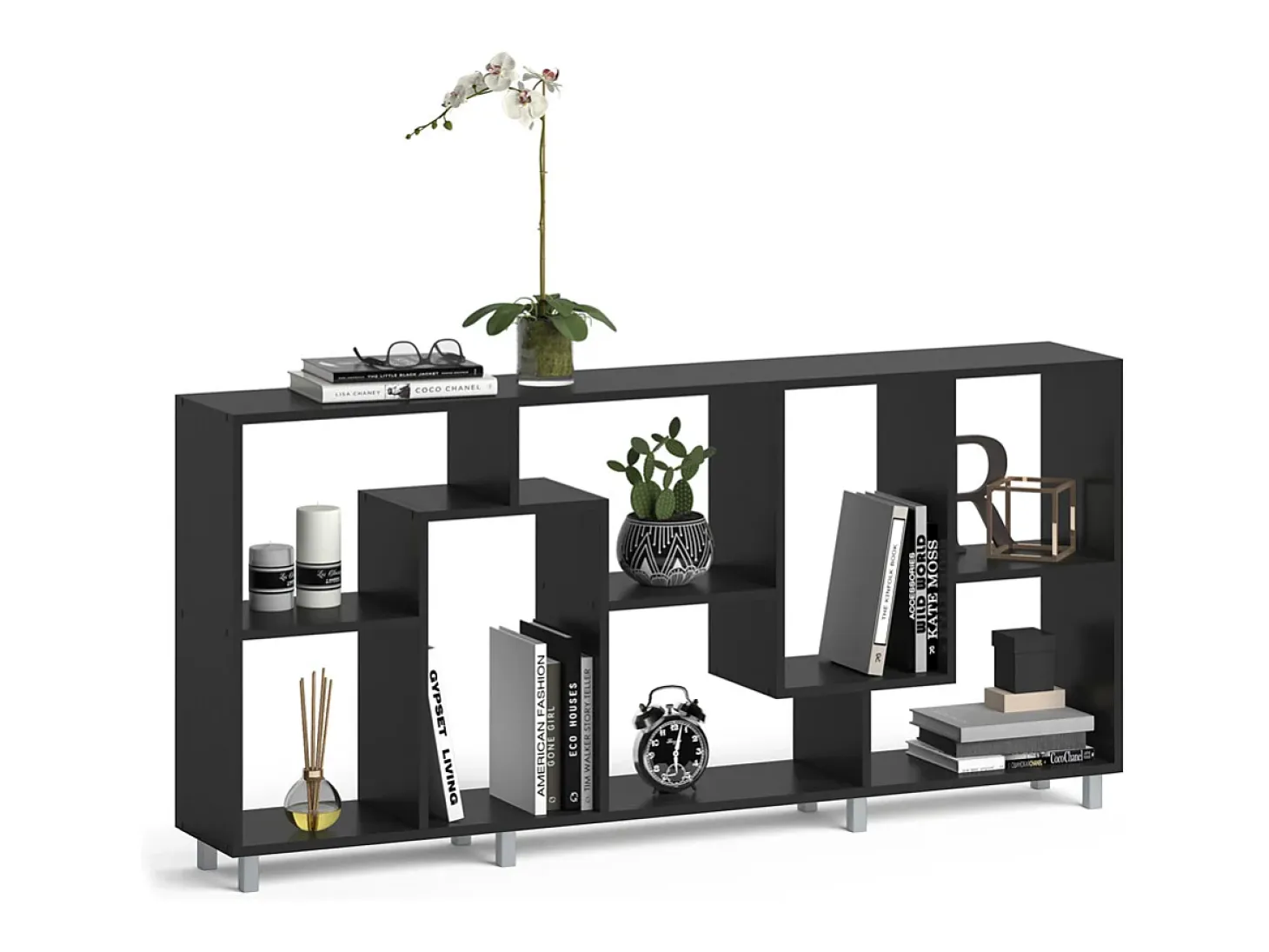 Separador de ambientes negro 160.6x25x67.2 noa