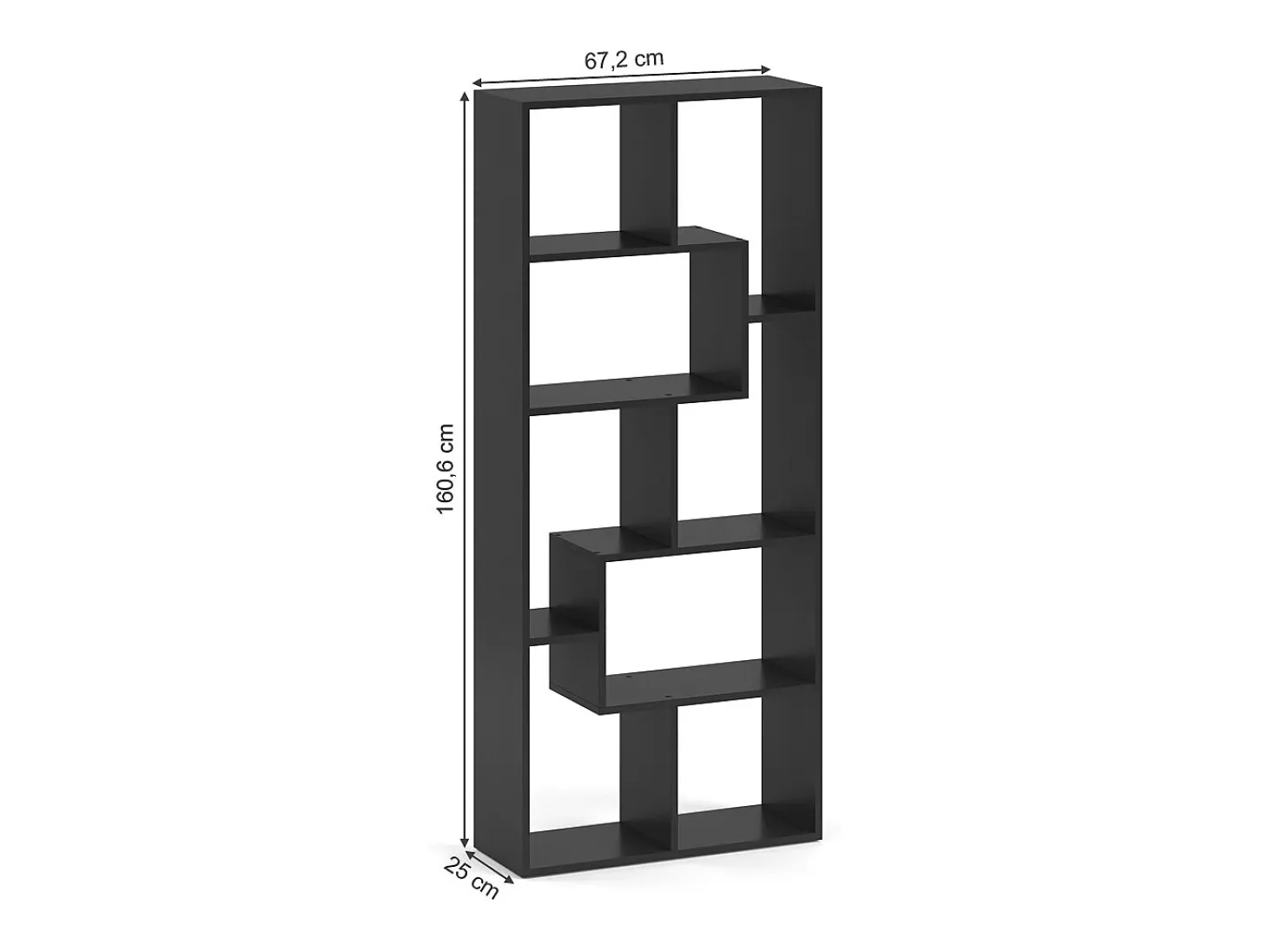 Separador de ambientes negro 160.6x25x67.2 noa
