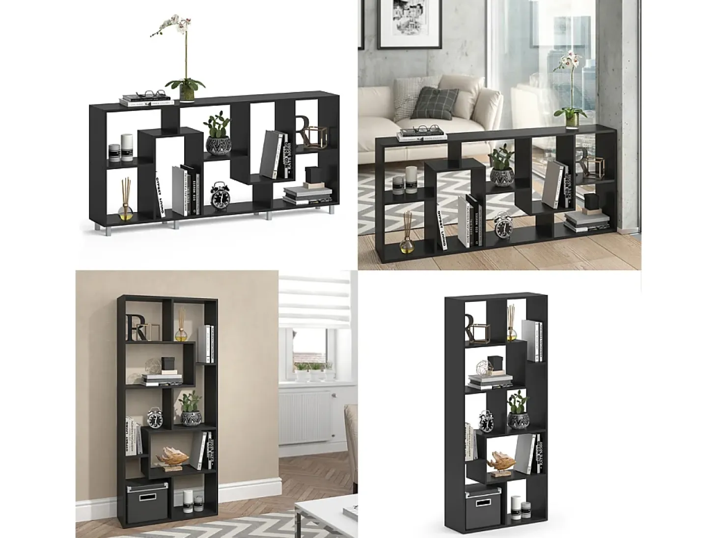 Separador de ambientes negro 160.6x25x67.2 noa