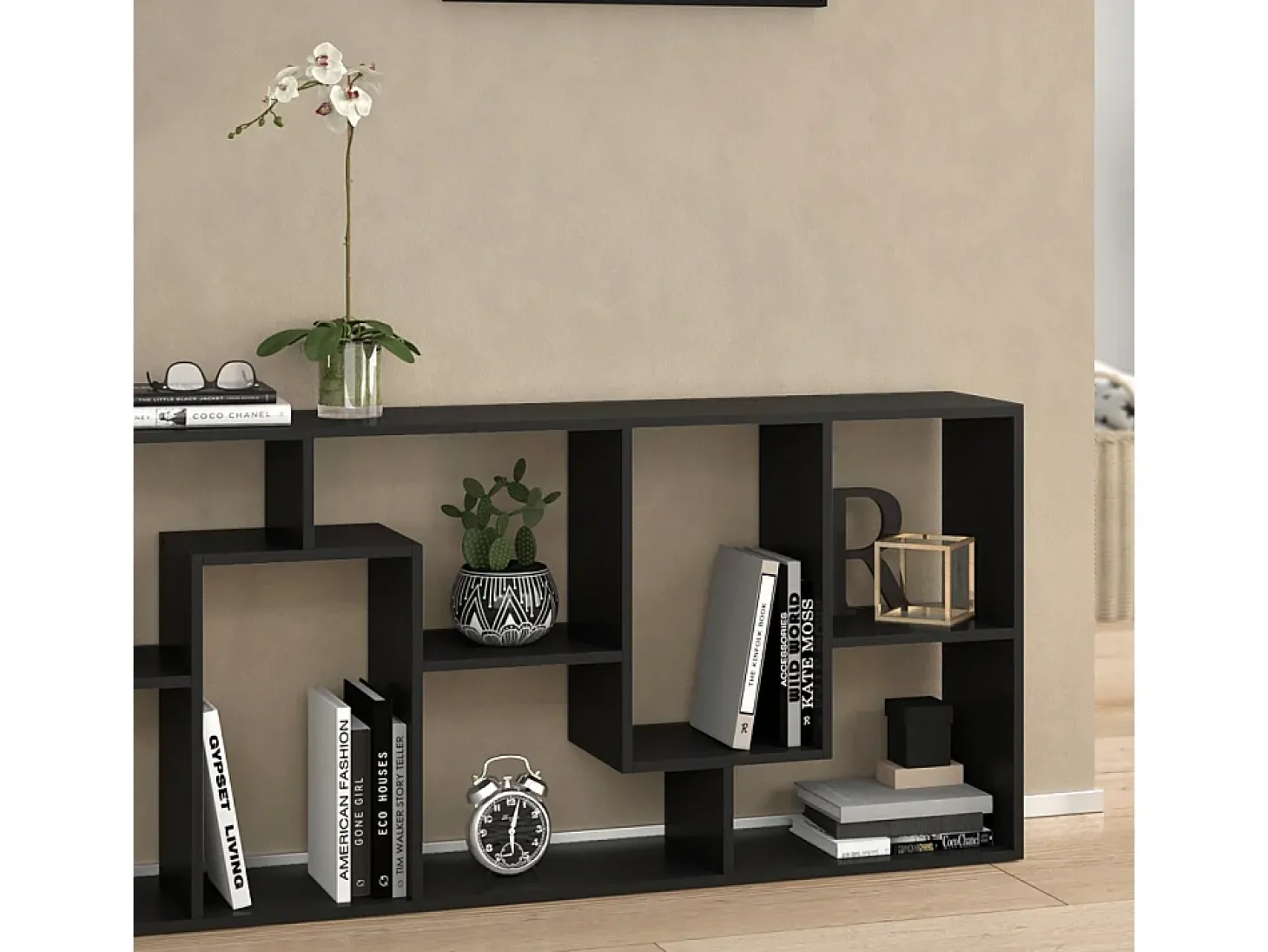 Separador de ambientes negro 160.6x25x67.2 noa