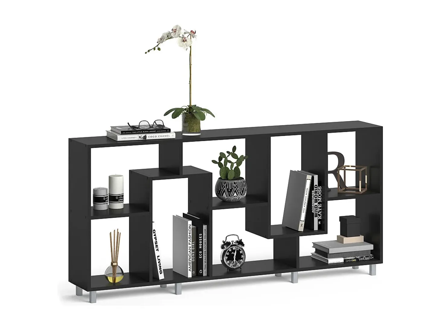 Separador de ambientes negro 160.6x25x67.2 noa