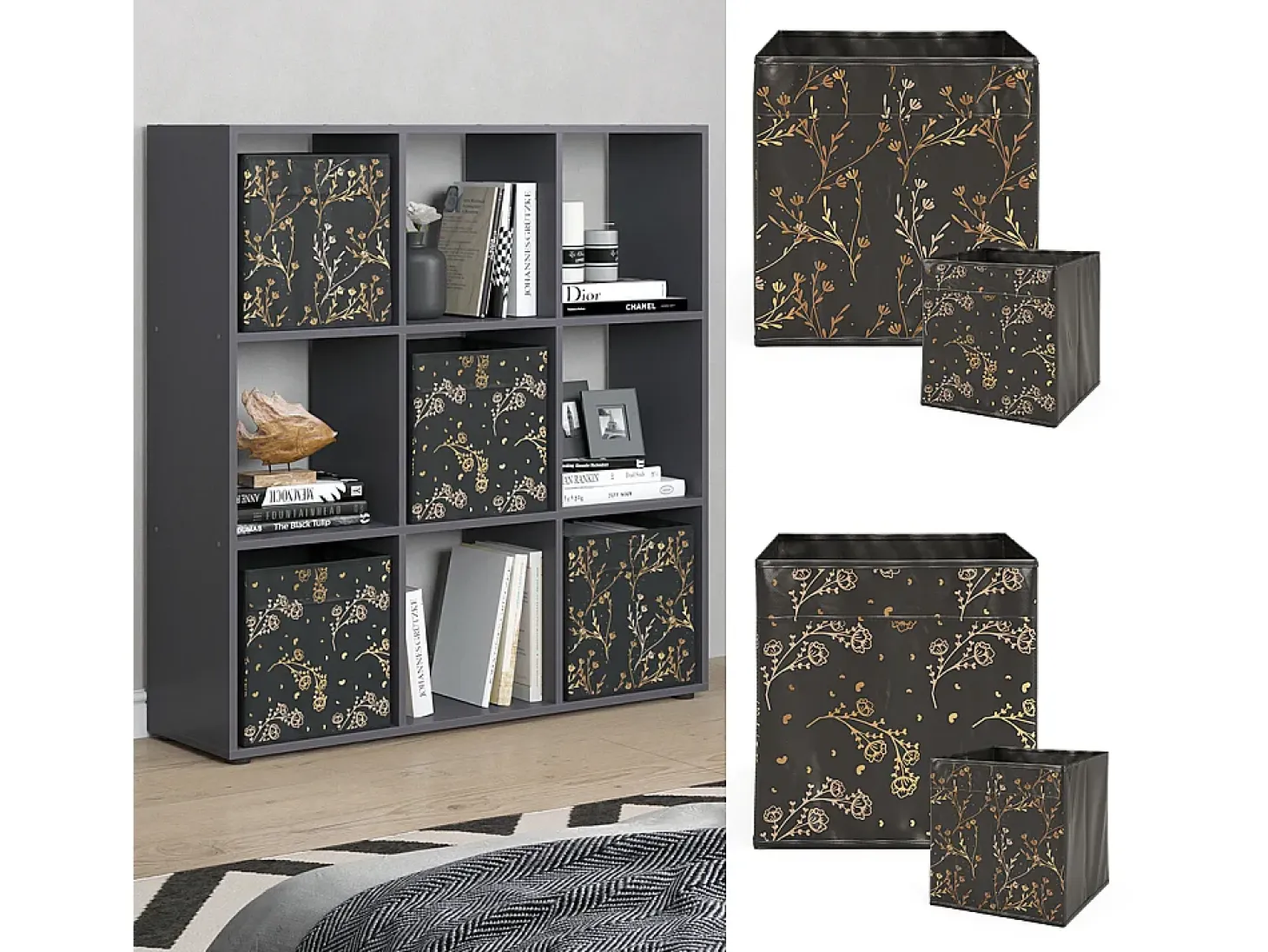Separador de ambientes negro 104x29x108 nove