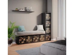 Separador de ambientes negro 142.5x33x36.2 ludus