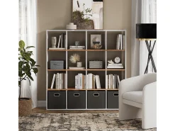 Separador de ambientes roble blanco/dorado 142.4x29x143 karree