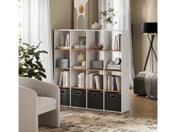 Separador de ambientes roble blanco/dorado 142.4x29x143 karree