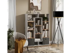 Separador de ambientes roble blanco/dorado 107.2x29x143