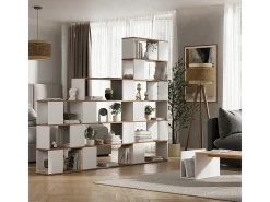 Separador de ambientes roble blanco/dorado 60x24x94 eneos