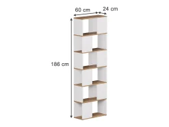 Separador de ambientes roble blanco/dorado 60x24x186 eneos