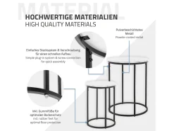Set 2 mesas auxiliares de centro diseño mármol Estructura de metal Ø30 / Ø40 cm