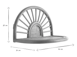 Set de 2 estanterías de pared de ratán natural y caña 40 cm BOW