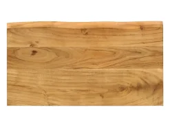 Set de 3 mesas apilables con borde natural madera maciza acacia