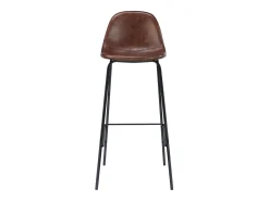Set de 2 sillas de bar 75 cm en cuero sintético marrón - Henrik