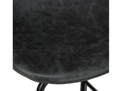 Set de 2 sillas de bar 75 cm en piel sintética gris/negro - Henrik