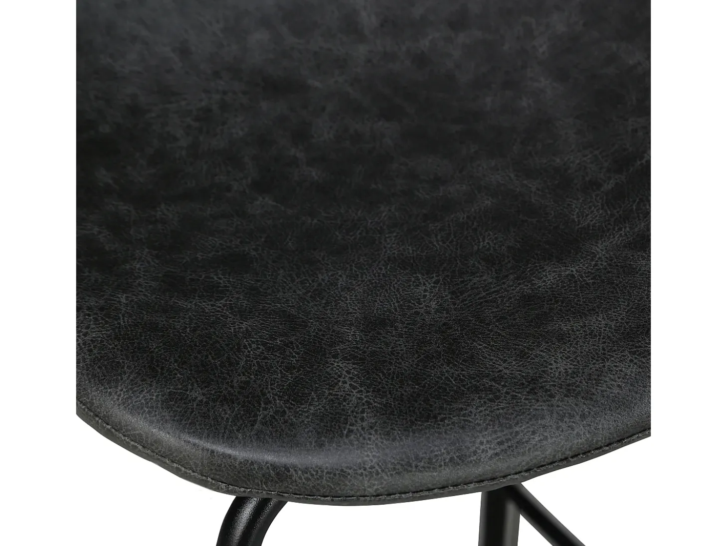 Set de 2 sillas de bar 75 cm en piel sintética gris/negro - Henrik