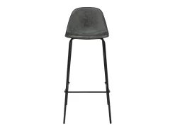 Set de 2 sillas de bar 75 cm en piel sintética gris/negro - Henrik