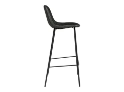 Set de 2 sillas de bar 75 cm en piel sintética gris/negro - Henrik