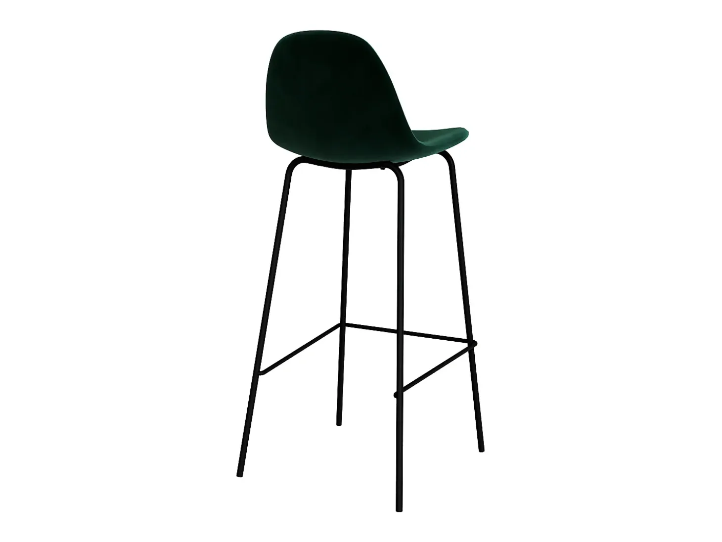 Set de 2 sillas de bar en terciopelo verde oscuro 75 cm - Henrik