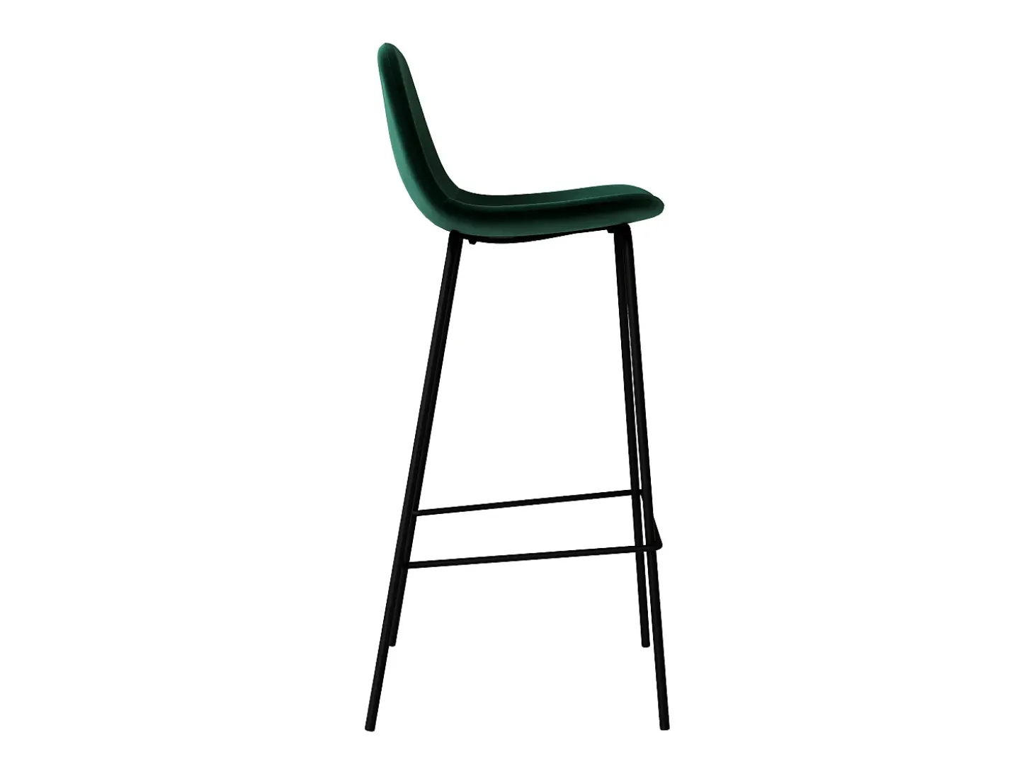 Set de 2 sillas de bar en terciopelo verde oscuro 75 cm - Henrik