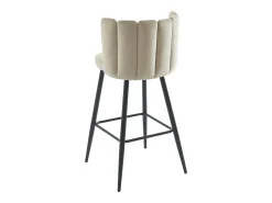 Set de 2 taburetes de bar de terciopelo y metal negro - Beige - PRANILA de Pascal MORABITO