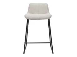 Set de 2 taburetes de cocina fijos efecto aterciopelado texturizado beige con pata de metal 65 cm BOOST