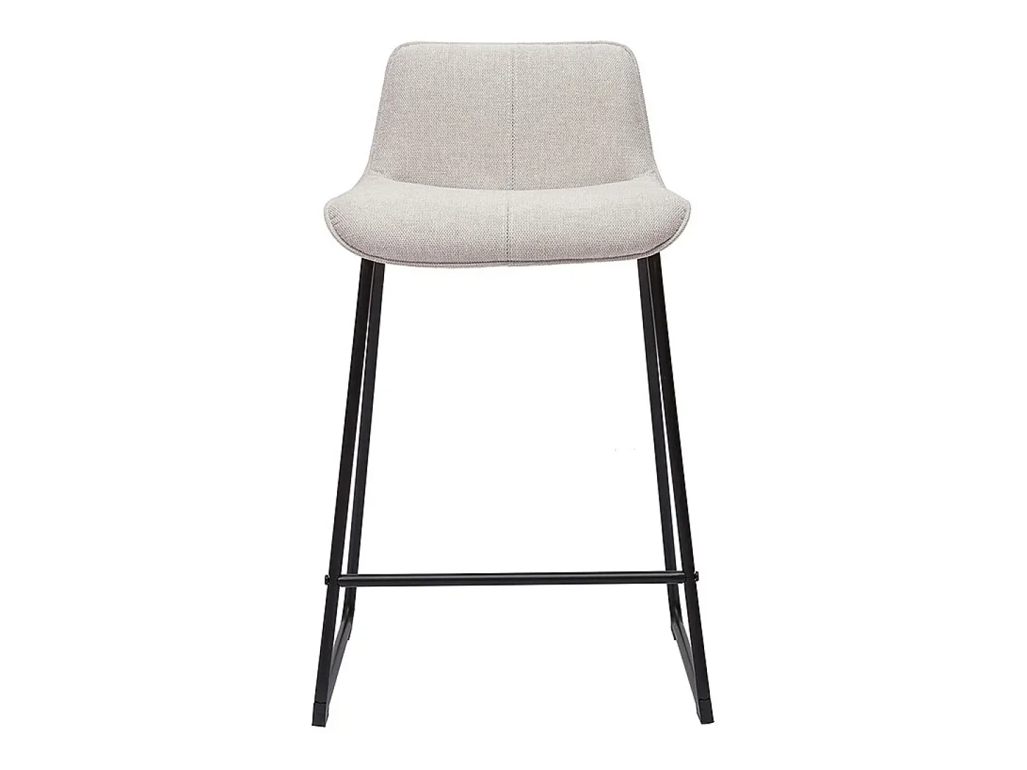 Set de 2 taburetes de cocina fijos efecto aterciopelado texturizado beige con pata de metal 65 cm BOOST