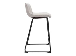 Set de 2 taburetes de cocina fijos efecto aterciopelado texturizado beige con pata de metal 65 cm BOOST