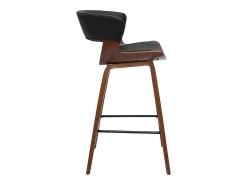 Set de 2 taburetes de cocina de diseño negro con madera oscura 65 cm SYRAH