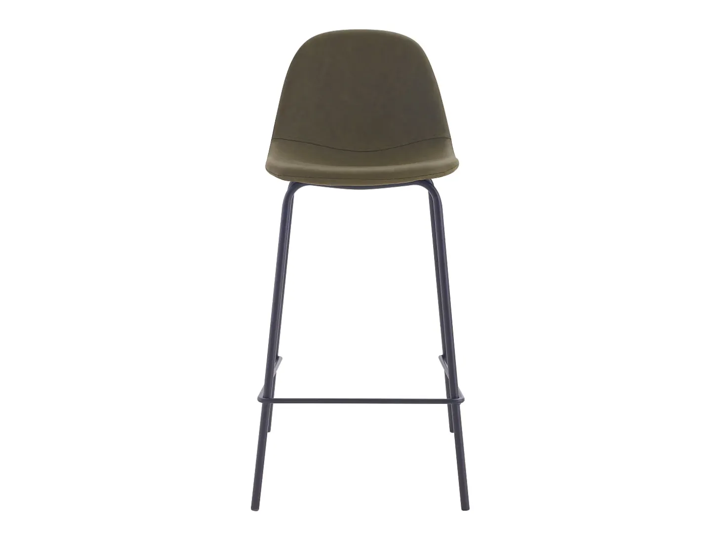 Set de 2 taburetes para isla de cocina en sintético verde caqui 65 cm - Henrik
