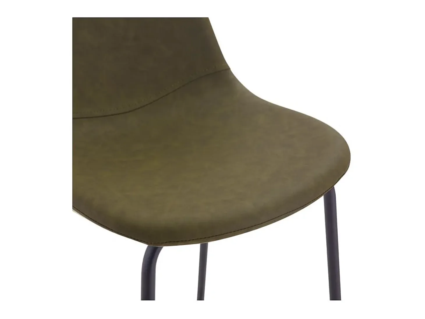 Set de 2 taburetes para isla de cocina en sintético verde caqui 65 cm - Henrik