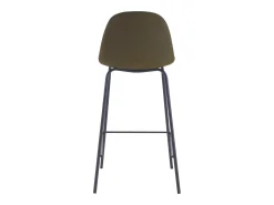 Set de 2 taburetes para isla de cocina en sintético verde caqui 65 cm - Henrik
