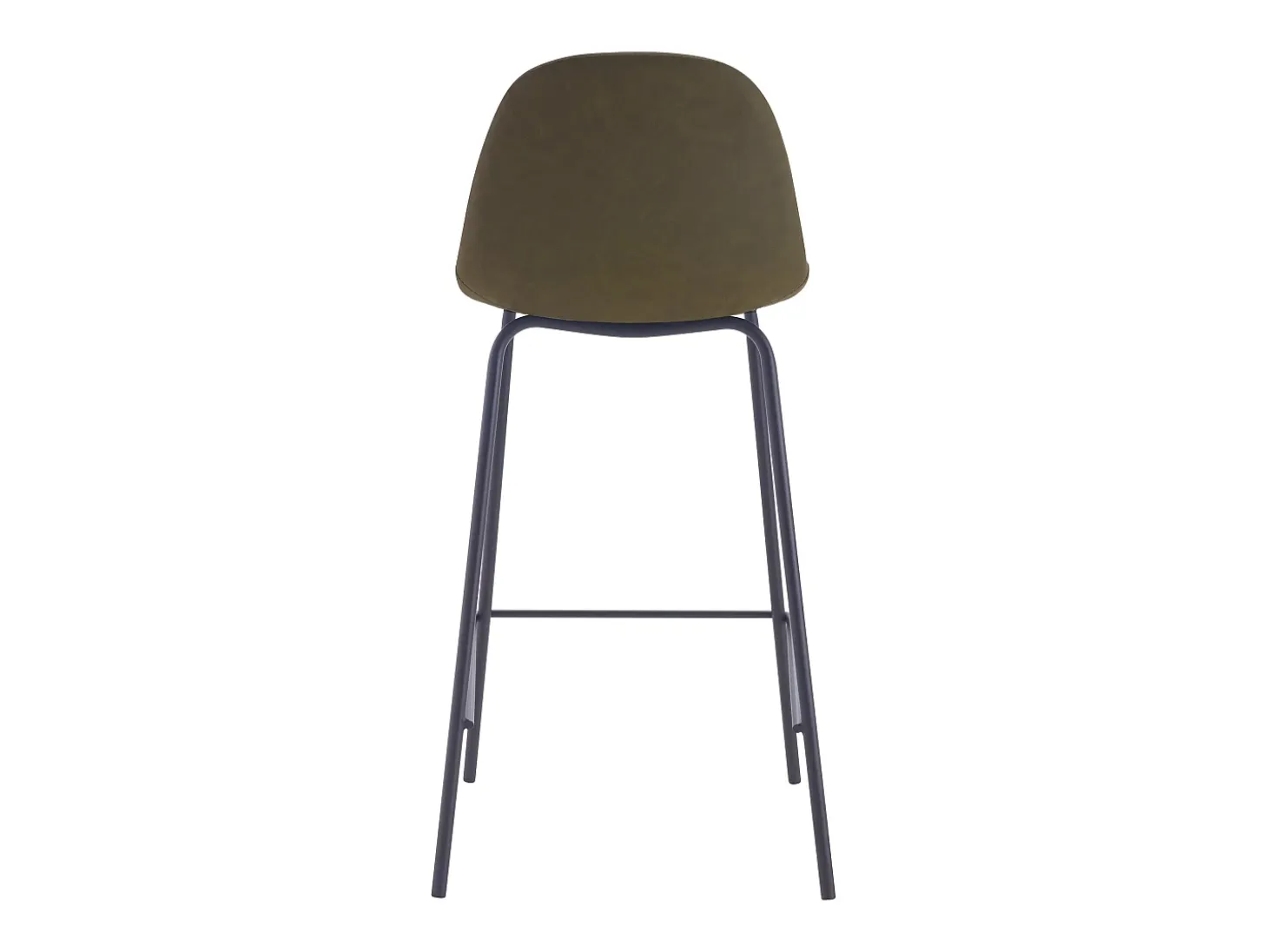 Set de 2 taburetes para isla de cocina en sintético verde caqui 65 cm - Henrik