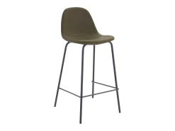 Set de 2 taburetes para isla de cocina en sintético verde caqui 65 cm - Henrik