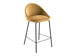 Set de 2 taburetes para isla de cocina de terciopelo amarillo 65 cm - Misty