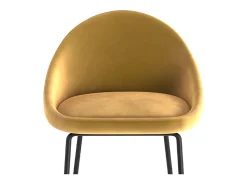 Set de 2 taburetes para isla de cocina de terciopelo amarillo 65 cm - Misty
