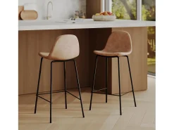 Set de 2 taburetes para isla de cocina marrón claro 65 cm - Henrik