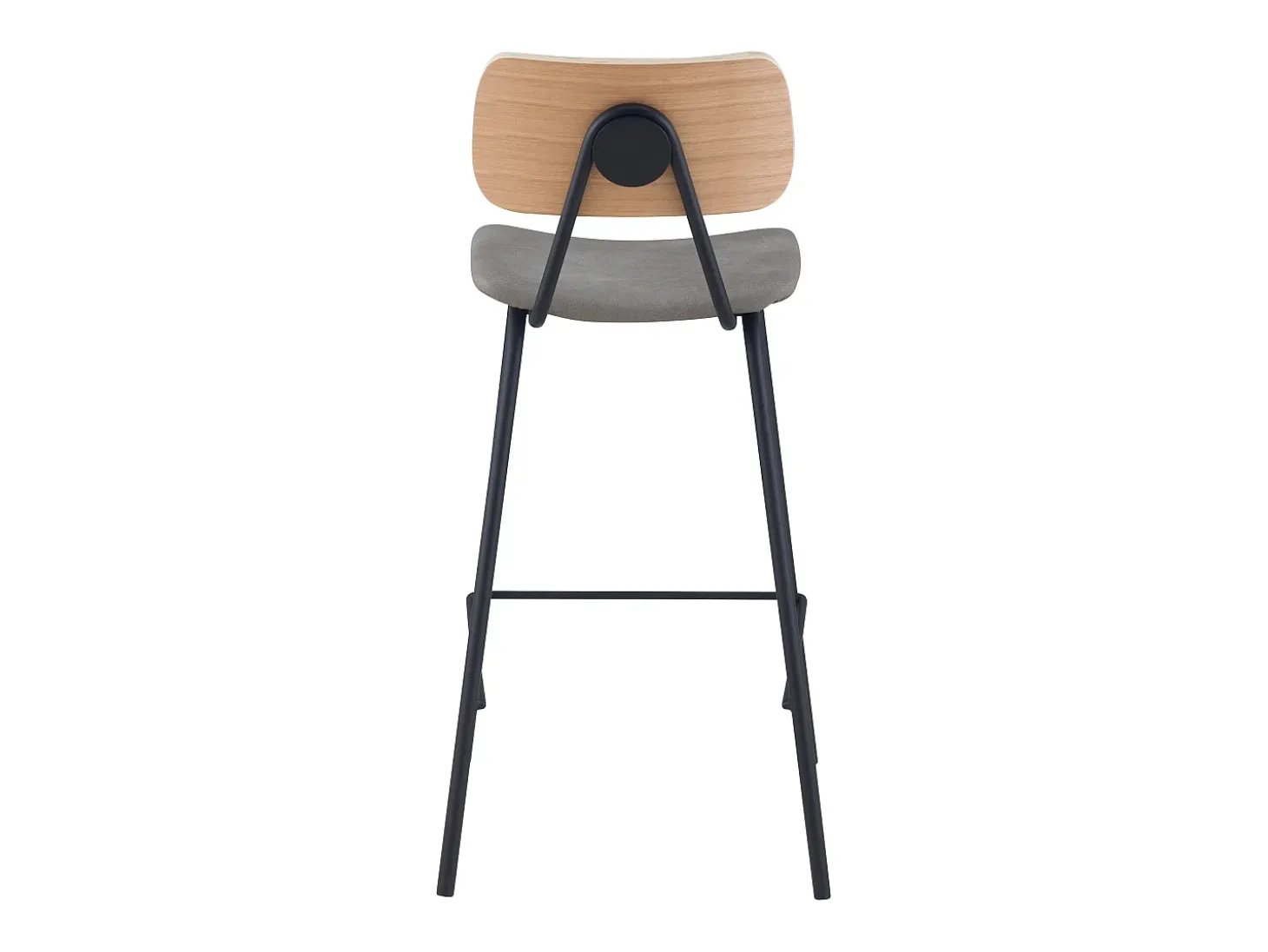 Set de 2 taburetes para isla de cocina en cuero sintético gris 65 cm - Madrague