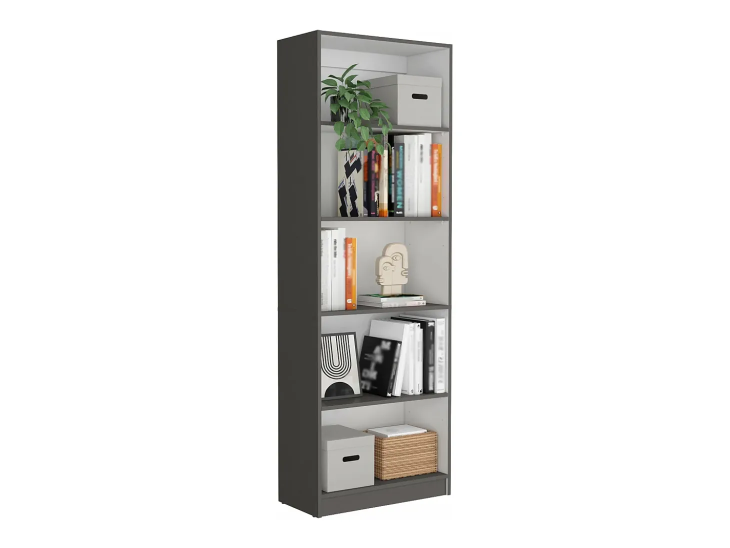 Set de estanteria de oficina home de 3 piezas en melamina con estantes y 4 puertas , 180.6 cm X 152.8 cm X 29.9 cm , Multicolor
