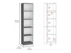 Set de estanteria de oficina home de 3 piezas en melamina con estantes y 4 puertas , 180.6 cm X 152.8 cm X 29.9 cm , Multicolor