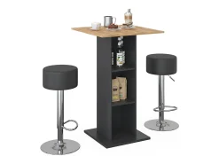 Set de mesa de bar antracita 70x70x109 rodeo