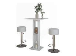 Set de mesa de bar blanco 65x65x106 repose
