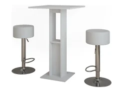 Set de mesa de bar blanco 65x65x106 repose