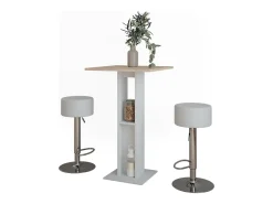 Set de mesa de bar blanco/sonoma 65x65x106 repose