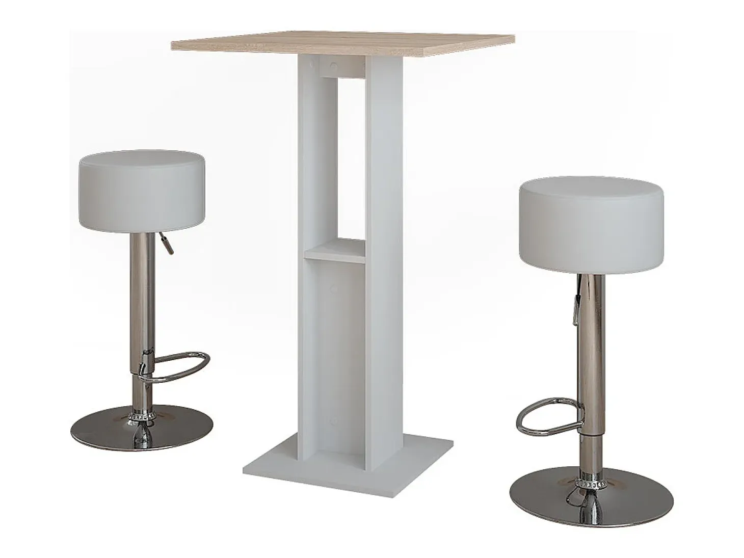 Set de mesa de bar blanco/sonoma 65x65x106 repose
