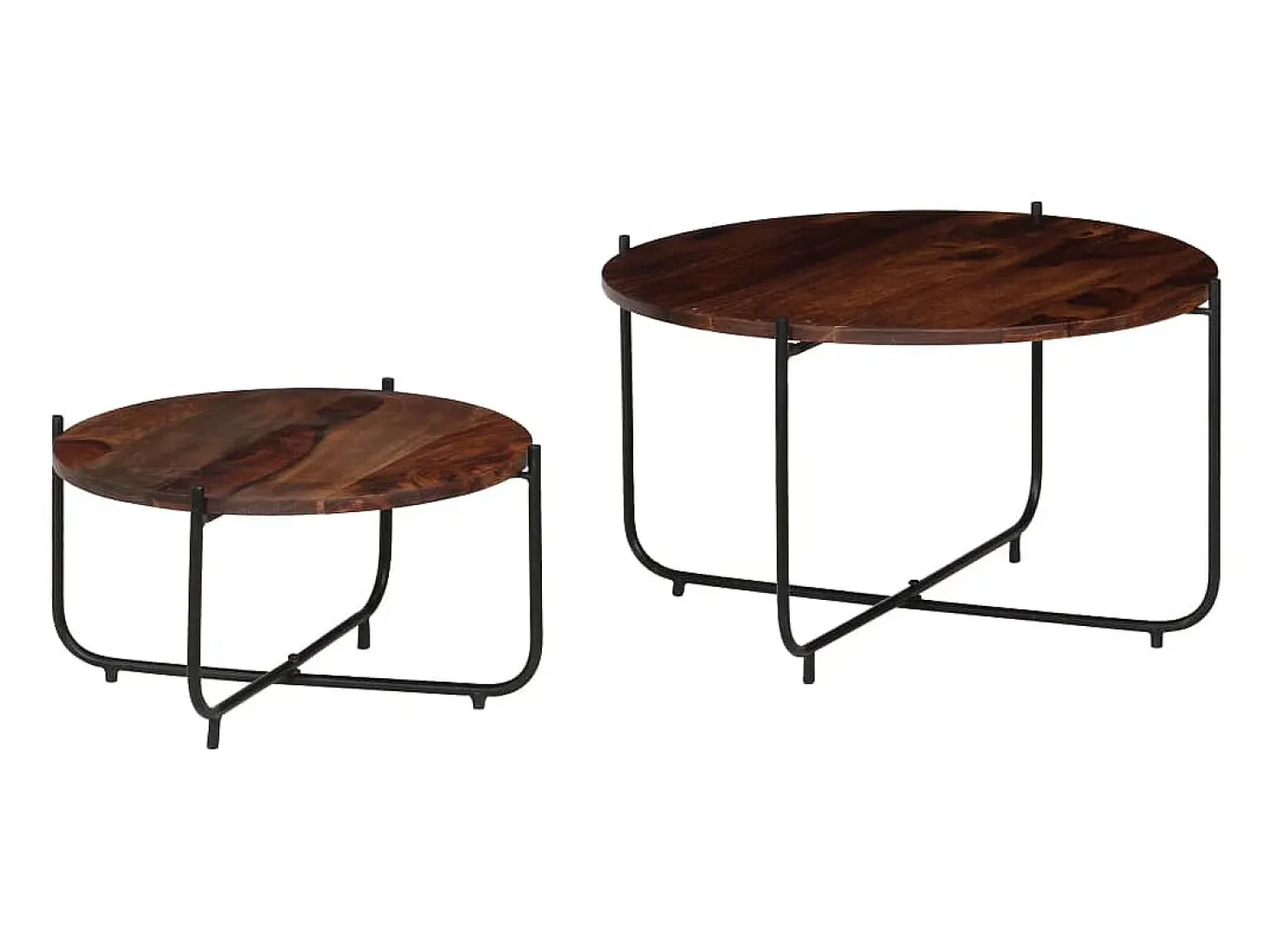 Set de mesas de centro 2 piezas madera maciza sheesham 60x35 cm