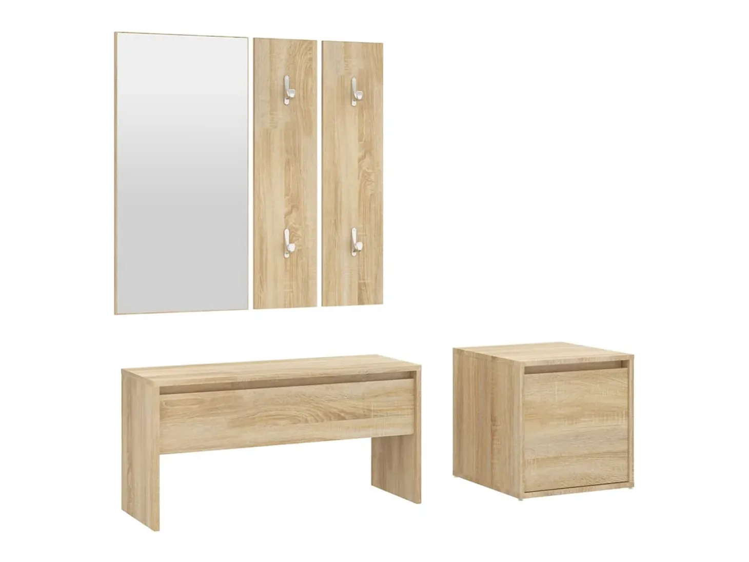Set de muebles de recibidor madera contrachapada color roble ES450232