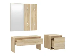 Set de muebles de recibidor madera contrachapada color roble ES450232